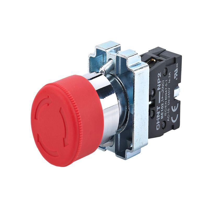 кнопка управления "грибок" np2-bs542 d40мм 1нз ip40 с фиксацией без подсветки красн. (r) chint 573894 от BTSprom.by