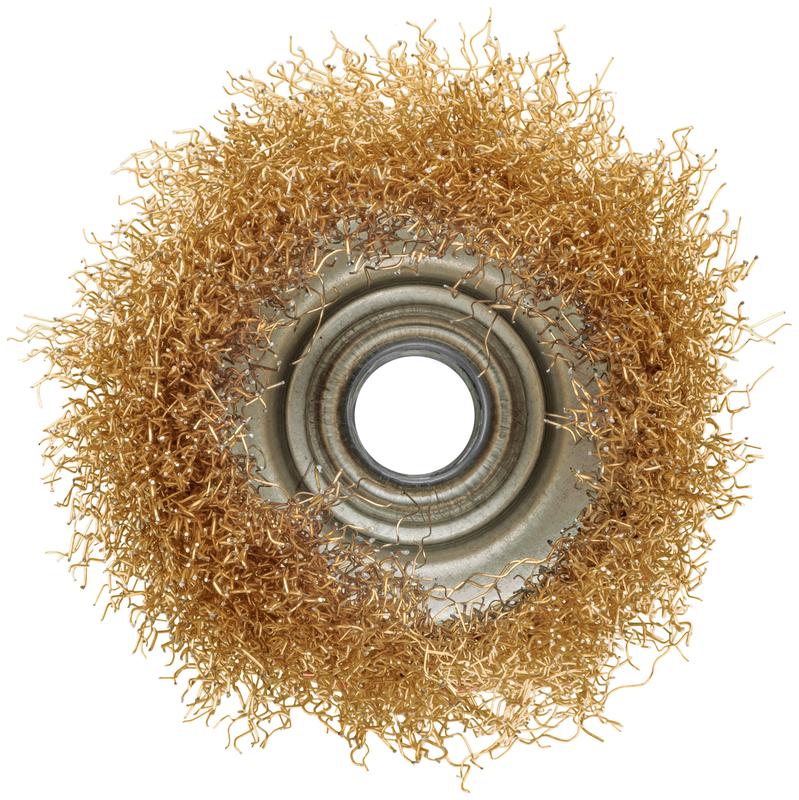  Корщетка-чашка гайка М14 стальная латунированная волнистая проволока 75мм блистер КУРС 39092 фото в каталоге от BTSprom.by