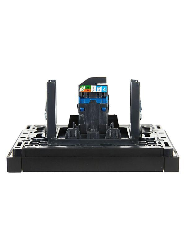  Розетка компьютерная RJ45 кат.6 FORTE&PIANO FP131 черн. IEK FP-K10-2-K02 фото в каталоге от BTSprom.by