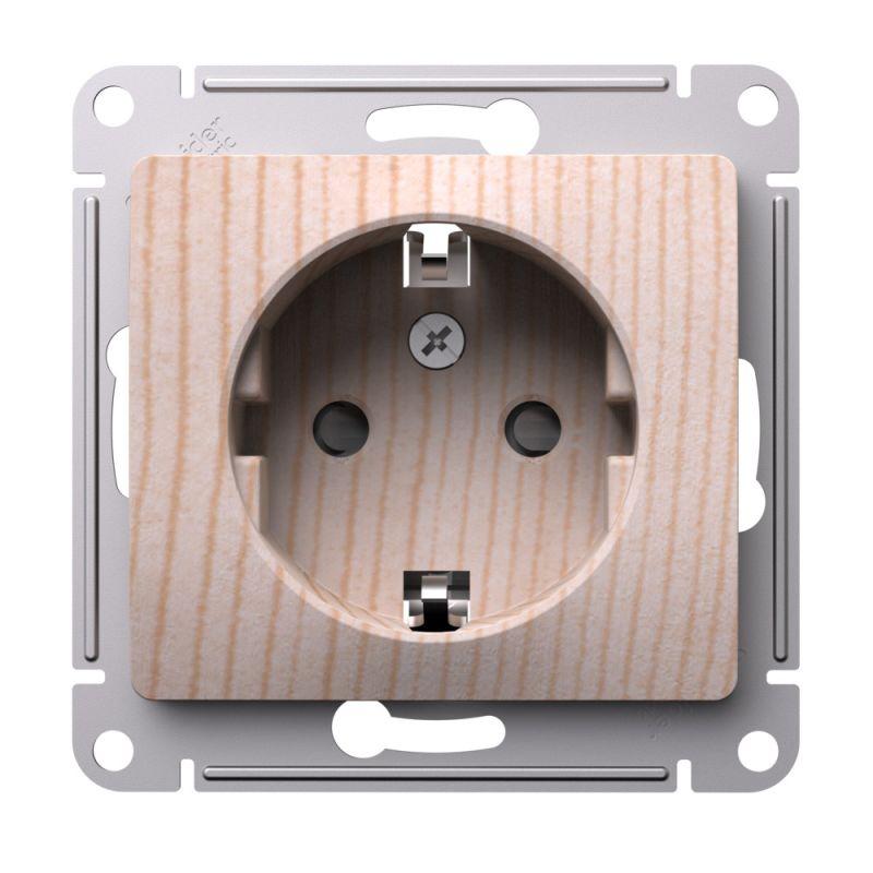 розетка glossa 16а заземл. защ. шторки механизм сосна se gsl001545 от BTSprom.by