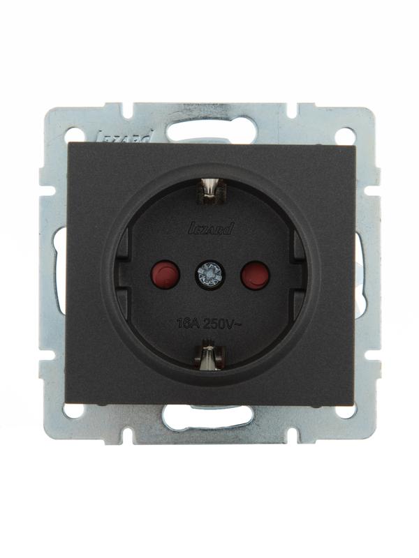 розетка 1-м rain защ. шторки керамика механизм матов. черн. графит lezard 703-4188-124 от BTSprom.by