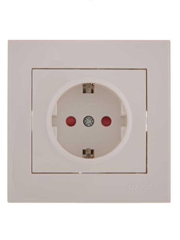 розетка 1-м сп rain 16а ip20 защ. шторки керамика бел. lezard 703-0202-124 от BTSprom.by