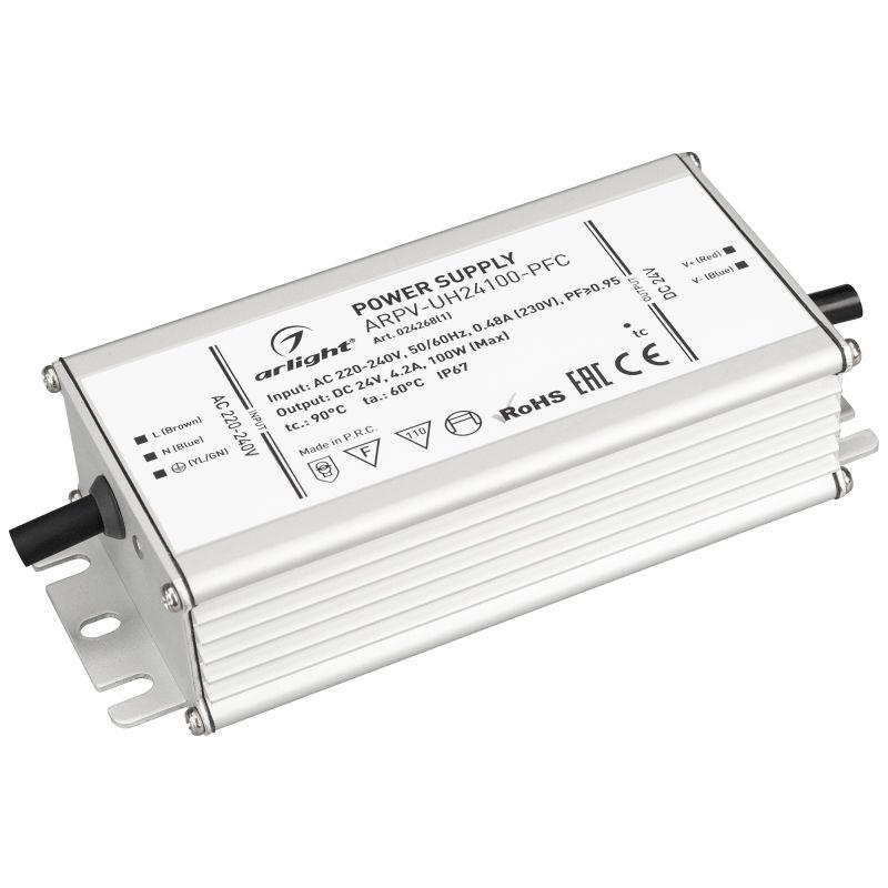 блок питания arpv-uh24100-pfc 24в 4.2а 100вт ip67 метал. arlight 024268(1) от BTSprom.by
