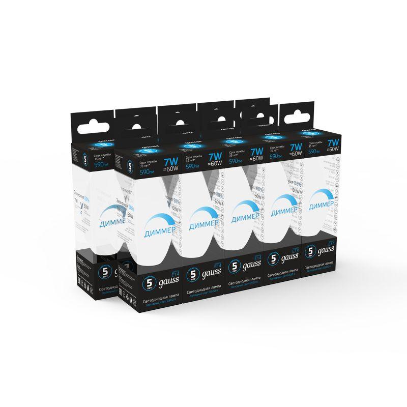 Лампа светодиодная Black 7Вт свеча 6500К холод. бел. E14 590лм диммир. GAUSS 103101307-D фото в каталоге от BTSprom.by