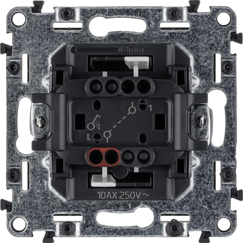  Выключатель 1-кл. СП Valena Allure 10А IP20 250В 10AX с лицев. панелью безвинтов. зажимы механизм антрацит Leg 752911 фото в каталоге от BTSprom.by