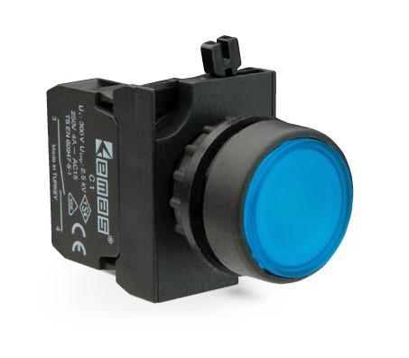 кнопка нажимная круглая син. cp100dm (1но) emas cp100dm от BTSprom.by