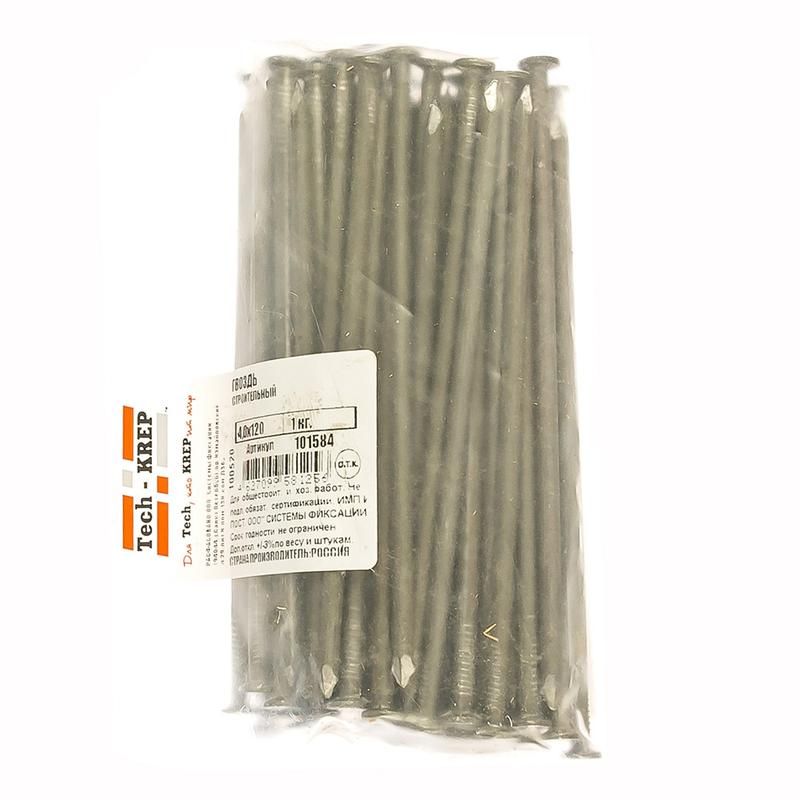 гвоздь строительный 4х120 (уп.1кг) tech-krep/zitar 101584 от BTSprom.by