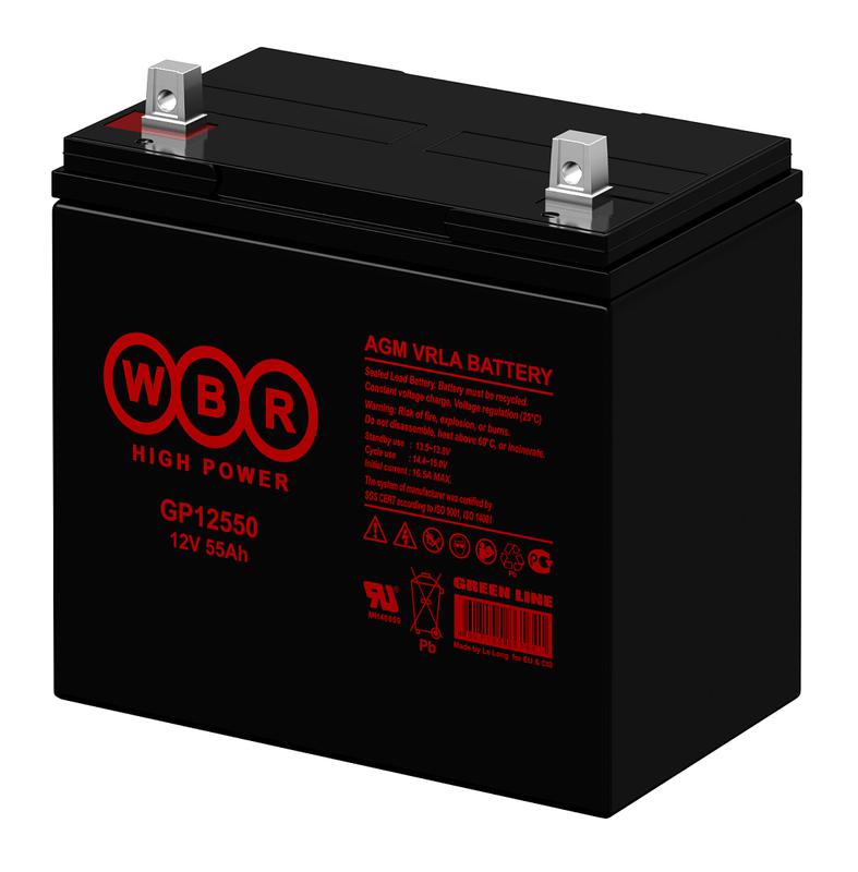  Аккумулятор 12В 55А.ч WBR GP12550 WBR фото в каталоге от BTSprom.by