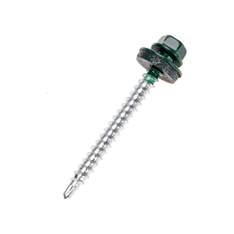 саморез кровельный 4.8х50мм окрашенный ral 6005 короб (уп.150шт) kranz 1204-4850-3 от BTSprom.by