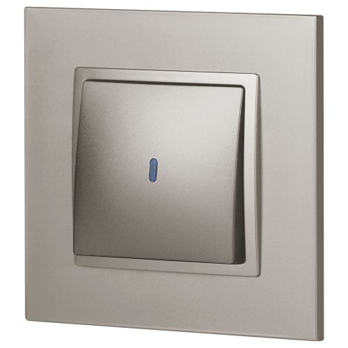  Выключатель Elegance 14-1102-16 250В 10АХ с подсветкой титан Эра Б0065785 фото в каталоге от BTSprom.by