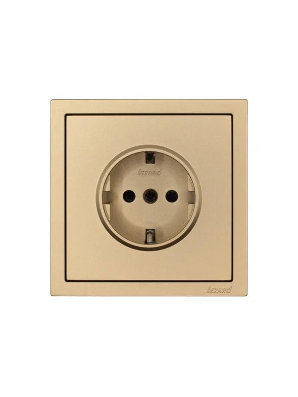  Розетка 1-мест. с защитн.шторк. СП ZIMA IP20 16А ПБТ безвинт. зажим зол. LEZARD 704-3688-124BQC фото в каталоге от BTSprom.by