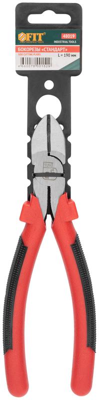  Бокорезы "Стандарт" пластиковые ручки полированная сталь 190мм красн.-черн. FIT 48019 фото в каталоге от BTSprom.by