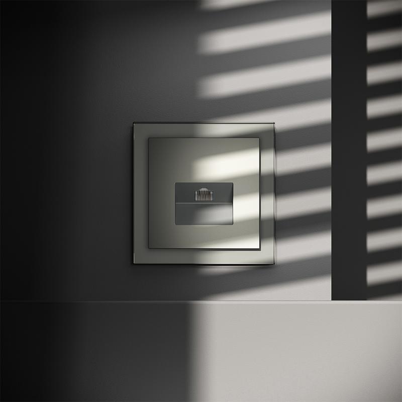  Розетка компьютерная 1-м СП S70 RJ45 кат.6 механизм сталь Voltum VLS060105 фото в каталоге от BTSprom.by