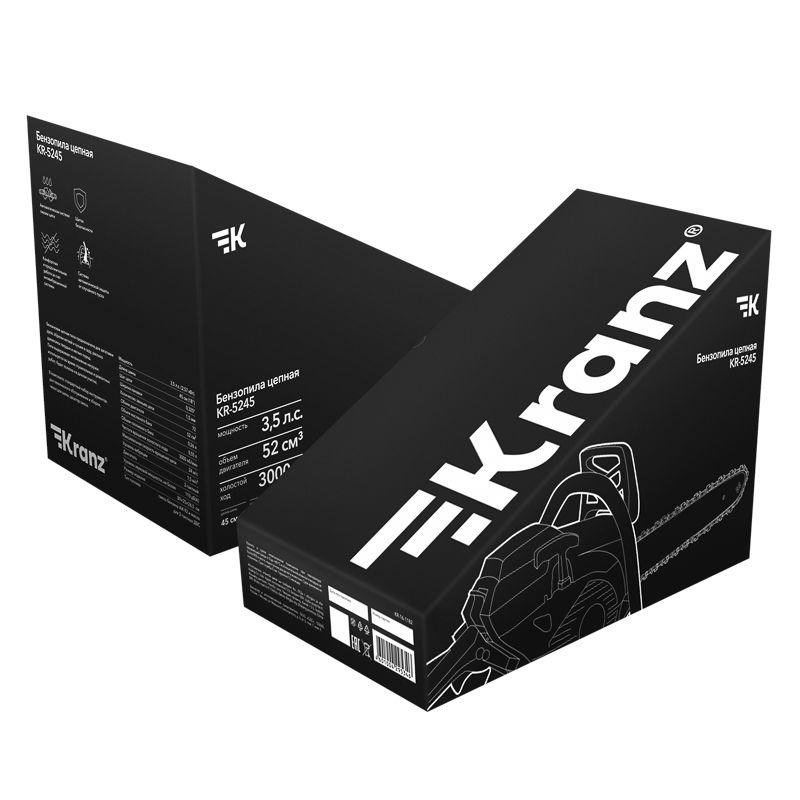  Пила цепная бензиновая KR-5245 шина 45см 3.5л.с шаг 0.325 72 звена Kranz KR-16-1182 фото в каталоге от BTSprom.by