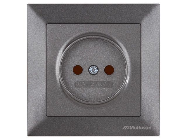 розетка 1-ая (скрытая, б/з, шторки) дымчатая, daria, mutlusan (16 a, 250 v, ip 20) 2120 606 0295 от BTSprom.by