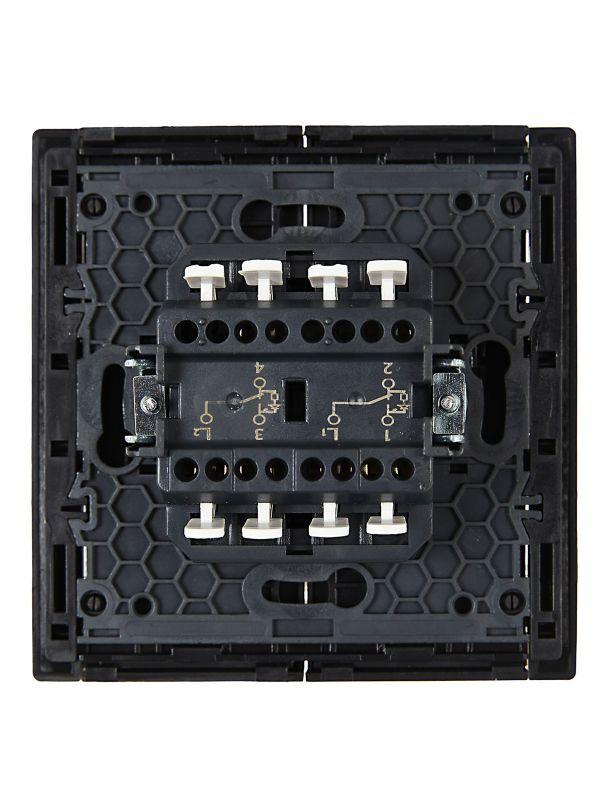  Выключатель проходной 2-кл. СП FORTE&PIANO 10А FP108 с индикацией черн. IEK FP-V22-1-10-1-K02 фото в каталоге от BTSprom.by