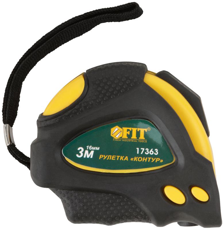  Рулетка Контур 3мх16мм автостоп прорезиненный корпус FIT 17363 фото в каталоге от BTSprom.by