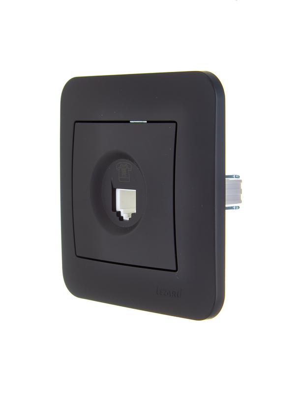  Розетка телефонная евро 1-м СП ASTI IP20 RJ11 в сборе черн. бархат LEZARD 7081-4242-137 фото в каталоге от BTSprom.by