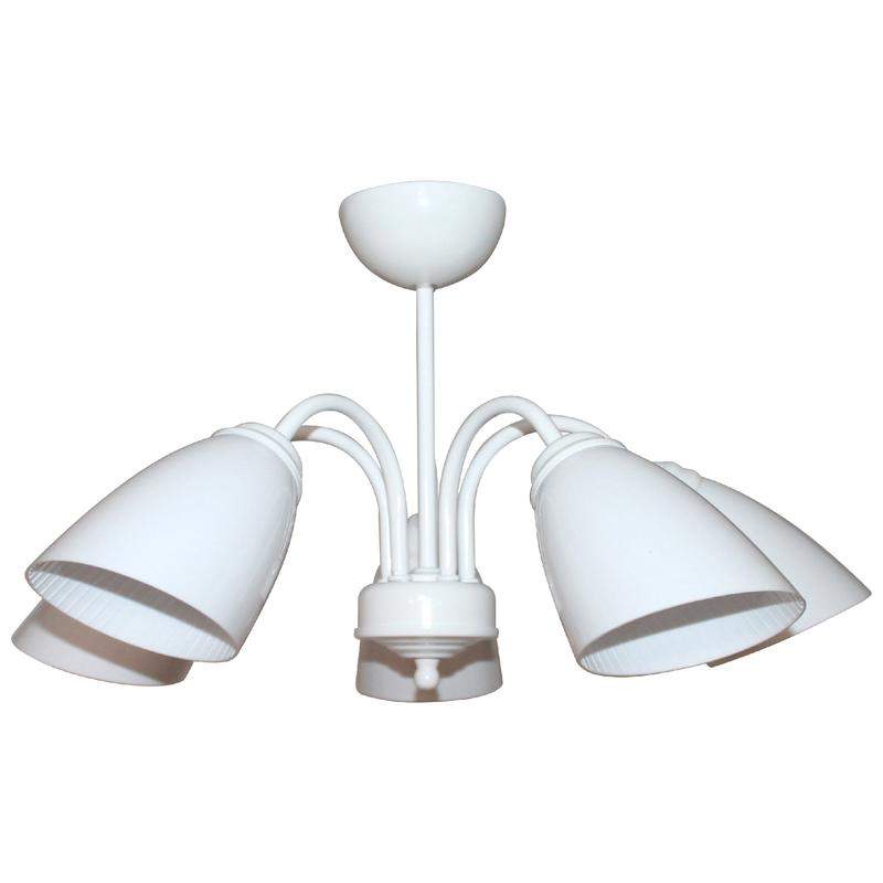  Светильник "Джина" 251 (плафон П0475) НСБ 01-5х60-130 Е27 (ИМ) подвесной бел. Элетех 1005404997 фото в каталоге от BTSprom.by