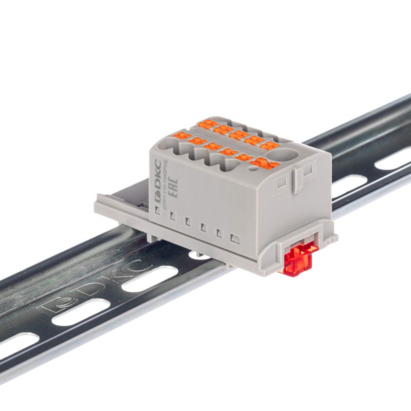  Блок распределительный зажим push-in 1 ввод 6кв.мм 10 точек подключения 2.5кв.мм сер. DKC DTP1-110-104SPUG фото в каталоге от BTSprom.by