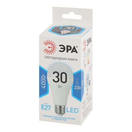 Лампа светодиодная LED A65-30W-840-E27 30Вт A65 грушевидная 4000К нейтр. бел. E27 Эра Б0048016 фото в каталоге от BTSprom.by