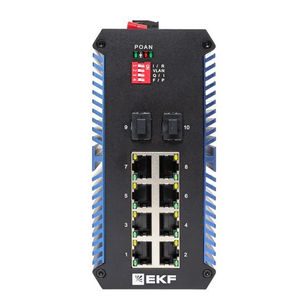  Коммутатор неуправляемый промышленный U-2GX/SFP-8GTP 2 порта 1000Base-X SFP 8 портов 10/100/1000Base-T(X) RJ45 c PoE монтаж на DIN-рейку TSX EKF TSX-U-2GX/SFP-8GTP фото в каталоге от BTSprom.by