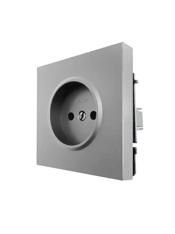  Розетка 1 мест. б/з ПБТ СП ZIMA IP20 16А безвинт. зажим сер. матов. LEZARD 704-7488-121BQC фото в каталоге от BTSprom.by