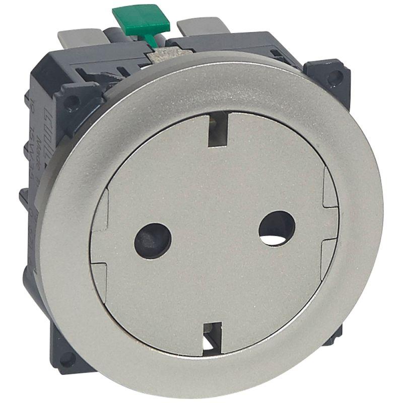 розетка 1-м 2мод. celiane 16а ip20 2p+e немецк. стандарт безвинтов. клеммы с плоск. лицев. панелью механизм титан leg 067167 от BTSprom.by