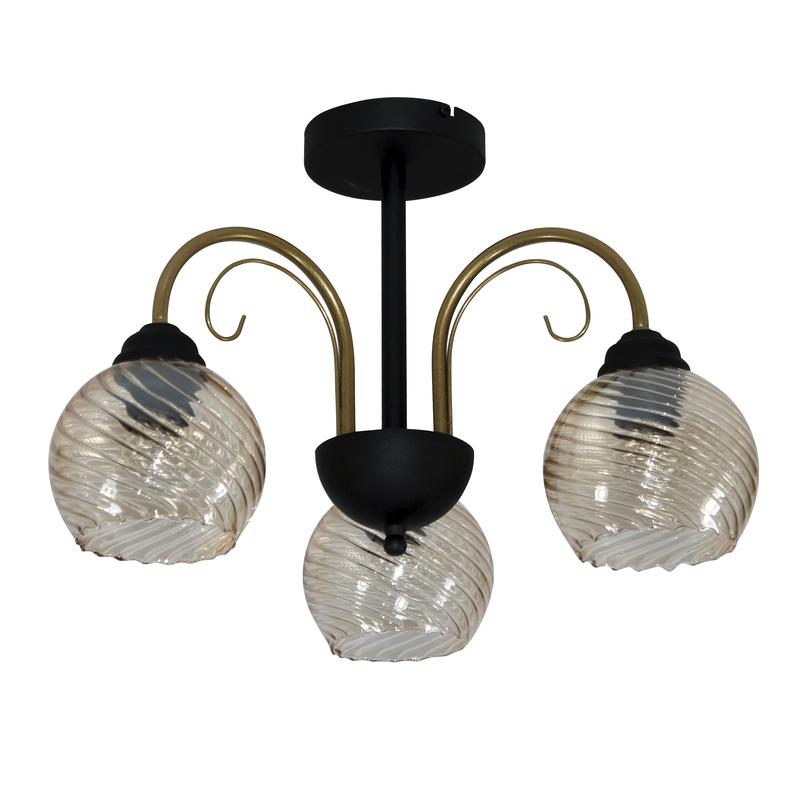 светильник "берта" 131 (плафон 8633) нсб 01-3х60-158 e27 (им) потолочн. черн. муар./зол. элетех 1005405444 от BTSprom.by