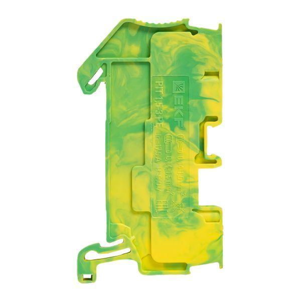  Колодка клеммная пружинная 1.5 Push-in 3 вывода земля EKF PIT-1.5-3-pe фото в каталоге от BTSprom.by