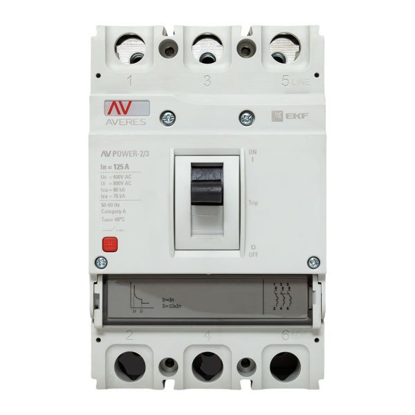  Выключатель автоматический 125А 80кА AV POWER-2/3 TR AVERES EKF mccb-23-125H-TR-av фото в каталоге от BTSprom.by