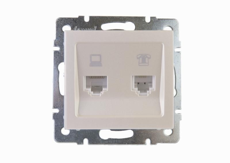розетка компьютерная + телефонная 2-м rain rj45 + rj11 механизм жемчуж./бел. перламутр. lezard 703-3088-143 от BTSprom.by розетка компьютерная + телефонная 2-м rain rj45 + rj11 механизм жемчуж./бел. перламутр. lezard 703-3088-143 от BTSprom.by