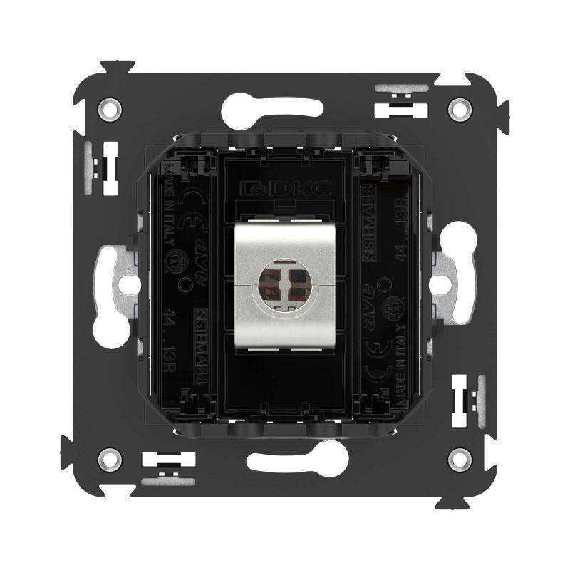  Розетка компьютерная 1-м СП Avanti "Черный квадрат" RJ45 кат.5E без шторок экранир. механизм DKC 4402763 фото в каталоге от BTSprom.by
