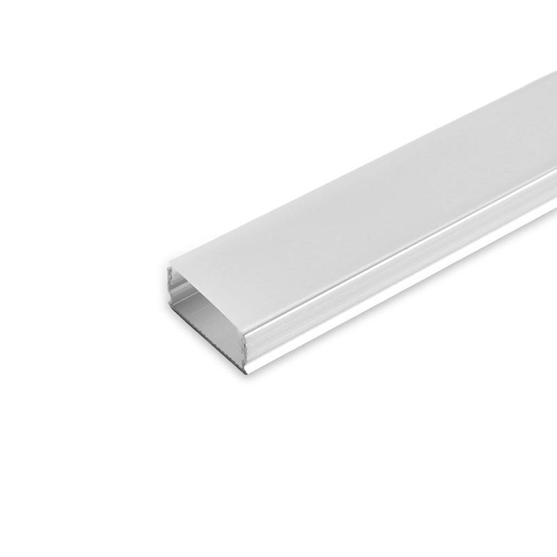 профиль алюминиевый "накладной" серебр. sab262 с матовым экраном 2 заглушками 2 крепежами в комплекте saffit 55248 от BTSprom.by