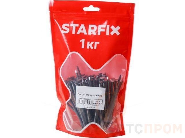 Гвозди строительные 6.0х200 мм ГОСТ 4028-63 (1 кг в дой-паке) STARFIX SMD2-48052-1 фото в каталоге от BTSprom.by  Гвозди строительные 6.0х200 мм ГОСТ 4028-63 (1 кг в дой-паке) STARFIX SMD2-48052-1 фото в каталоге от BTSprom.by