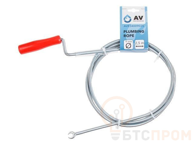 Трос сантехнический пружинный ф 9 мм длина 2,5 м AV Engineering AVE34009025 фото в каталоге от BTSprom.by  Трос сантехнический пружинный ф 9 мм длина 2,5 м AV Engineering AVE34009025 фото в каталоге от BTSprom.by
