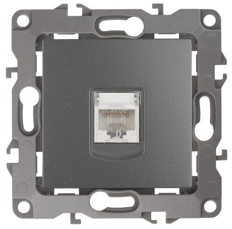 розетка компьютерная эра12 12-3107-12 rj45 графит эра б0019350 от BTSprom.by