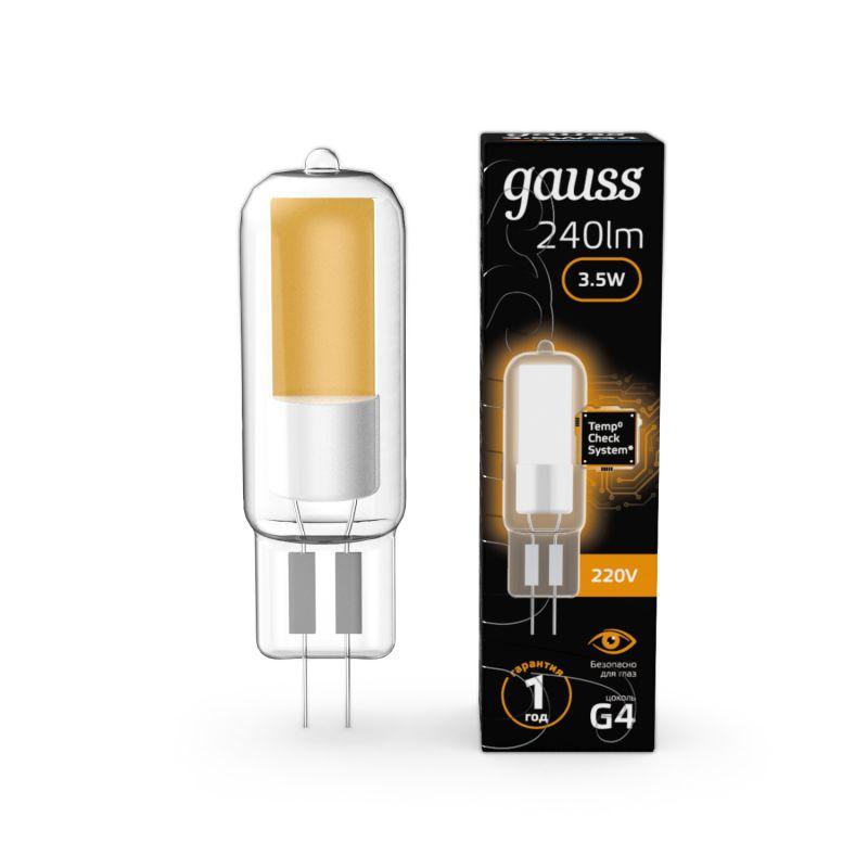 лампа светодиодная black 3.5вт капсульная 3000к тепл. бел. g4 240лм стекло gauss 107807103 от BTSprom.by