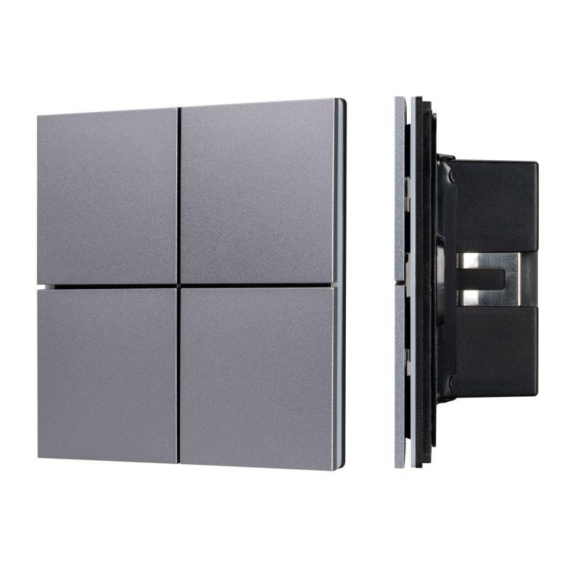 панель кнопочная knx-304-23-in grey (bus frameless) (ip20 металл) intelligent arlight 038366 от BTSprom.by