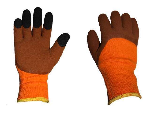 перчатки утепленные акриловые, латекс (с ворсом, зимние) (3/4 облив) от BTSprom.by