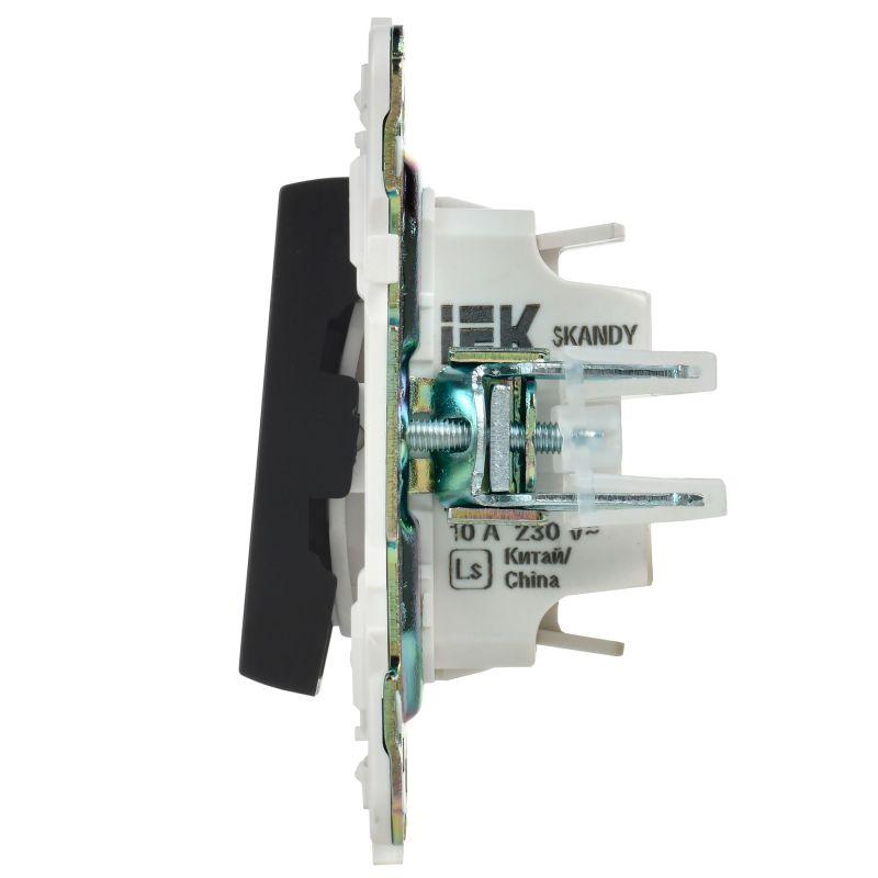  Выключатель 2-кл. SKANDY 10А SK-V04Bl черн. IEK SK-V20-0-10-K02 фото в каталоге от BTSprom.by