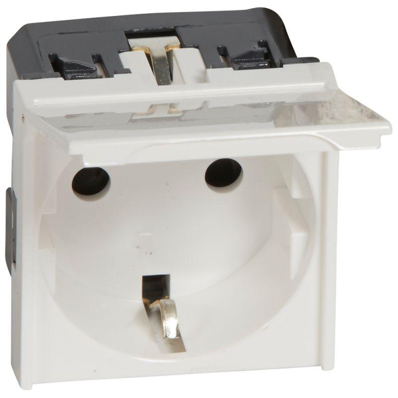 розетка 1-м сп 2мод. mosaic 16а ip41 антибактер. 2p+e с заземл. с крышкой безвинтов. клеммы механизм бел. leg 077219 от BTSprom.by