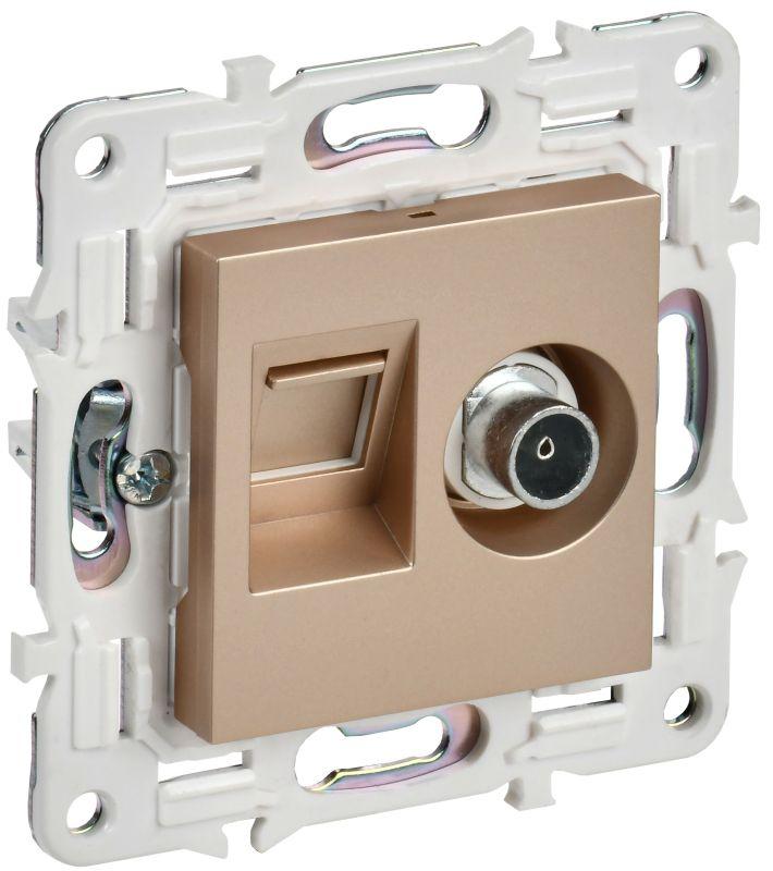 розетка двойная tv+rj45 кат.6e skandy sk-a15sa песочн. iek sk-ak20-2-k98 от BTSprom.by