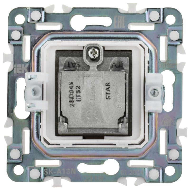  Розетка двойная TV+SAT SKANDY SK-A13N никель IEK SK-AF20-O-K50 фото в каталоге от BTSprom.by