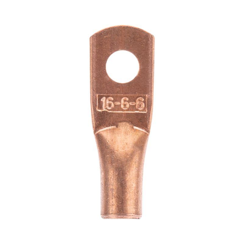  Наконечник медный ТМ 16-6-6 (16кв.мм - d6мм) (уп.100шт) Rexant 07-5310-2 фото в каталоге от BTSprom.by