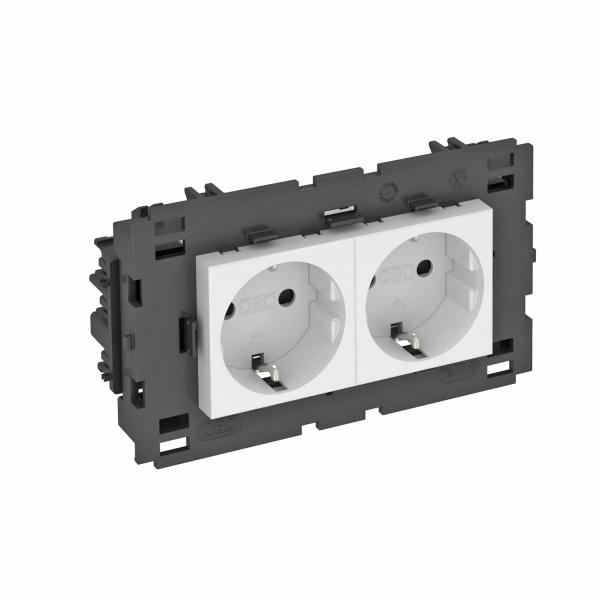 розетка 2-м 0град. modul45connect с заземл. 250в 16а бел. obo 6120432 от BTSprom.by