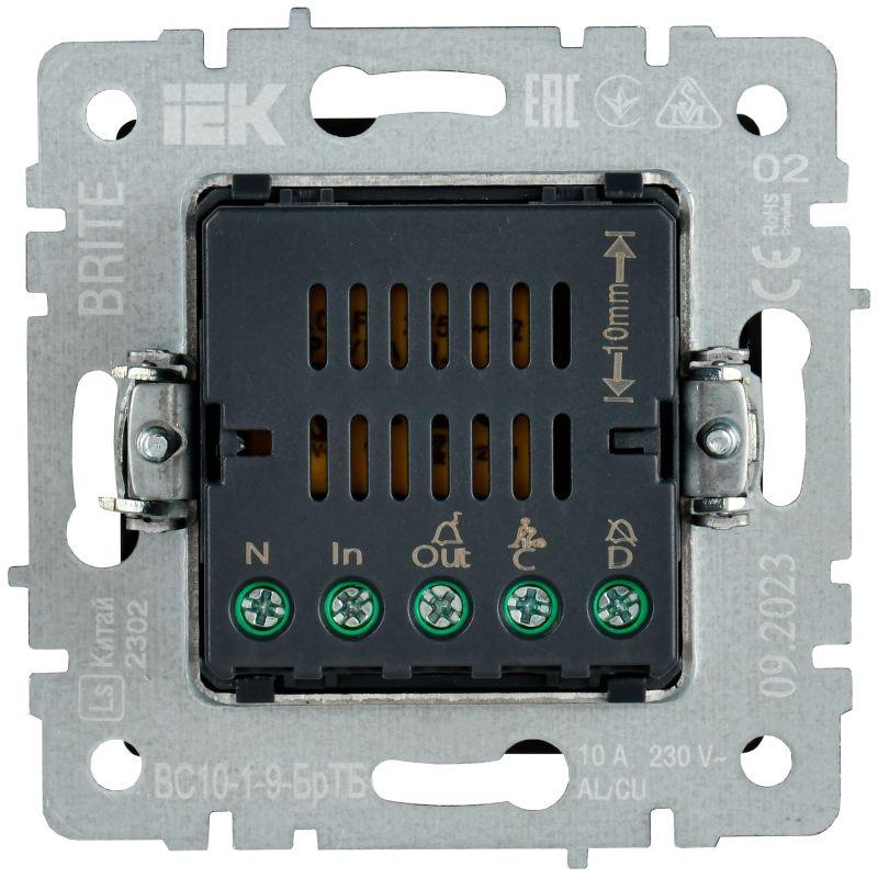  Кнопка звонка BRITE 10А ВС10-1-9-БрТБ для отелей с индик. механизм бронза IEK BR-V14-2-10-K45 фото в каталоге от BTSprom.by