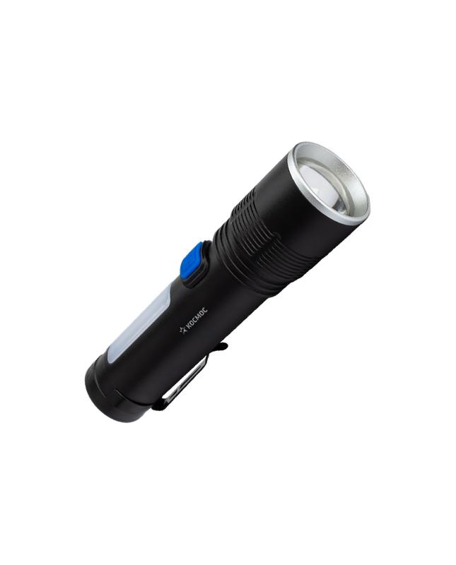 фонарь аккумуляторный ручной 10вт led+2вт cob led zoom-линза li-ion 18650 1800ма.ч корпус анодир. алюм. usb-шнур type c зажим для крепления космос koc133lit от BTSprom.by