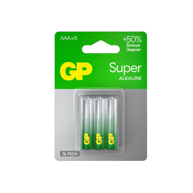 элемент питания алкалиновый aaa/lr03 1.5в super alkaline g-tech (блист.6шт) gp 1227 от BTSprom.by