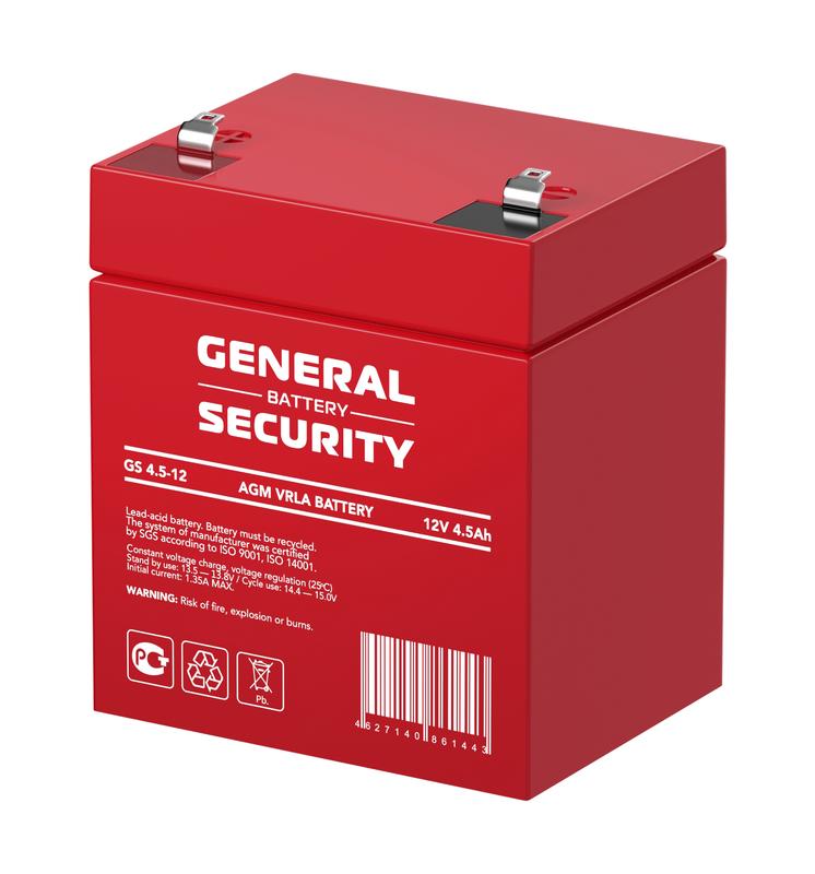 аккумулятор 12в 4.5а.ч general security gs4.5-12 от BTSprom.by